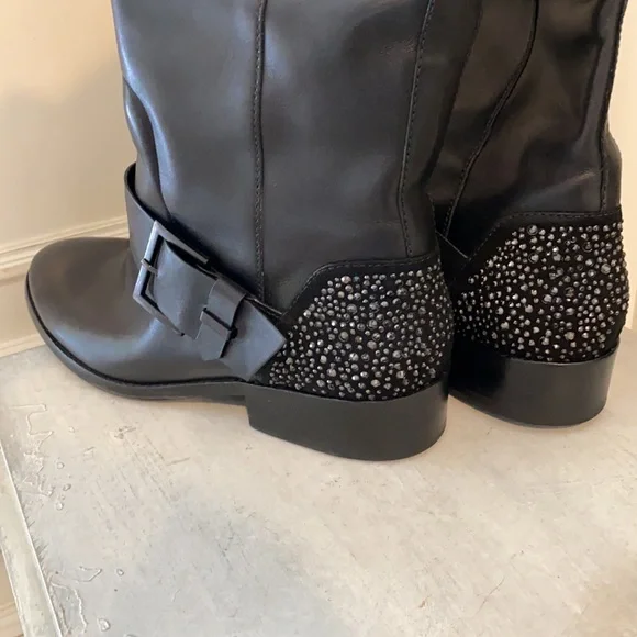 Brian Atwood Black Leather Riding Boots - Picture 10 of 13